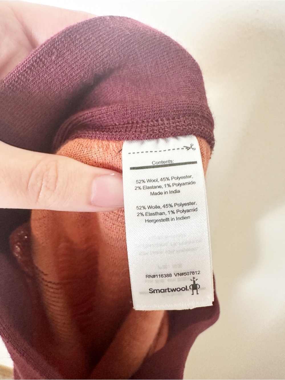 Smartwool Merino Wool Intraknit Legging Base Layer Maroon Red Small - Picture 6 of 9